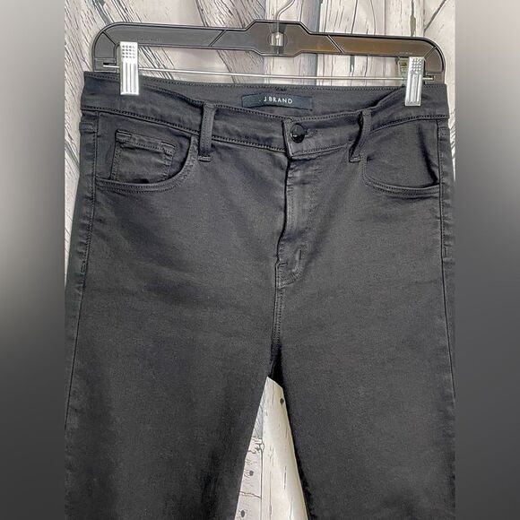 J Brand Ruby Fateful High Rise Cropped Frayed Hem Jeans Black Size 28 - Picture 4 of 10